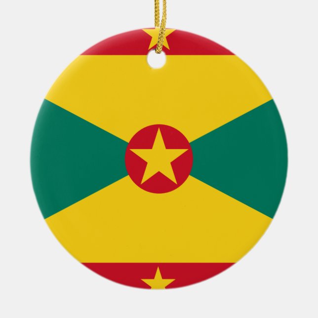 Grenada Flag Ceramic Ornament (Front)