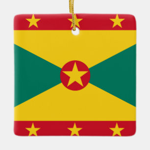Grenada Flag Ceramic Ornament