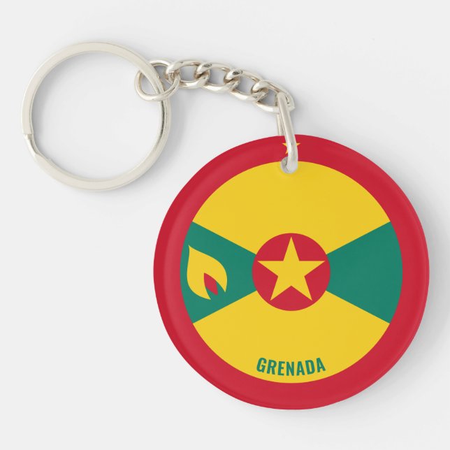 Grenada Flag Charming Patriotic Key Ring (Front)