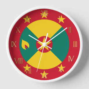 Grenada flag clock