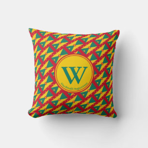 GRENADA Flag Custom Monogram Patriotic Cushion