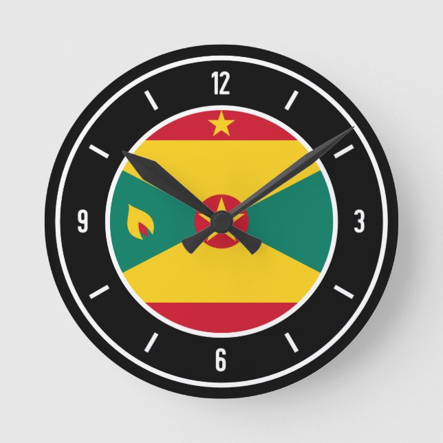Grenada Flag Elegant Round Clock (Front)