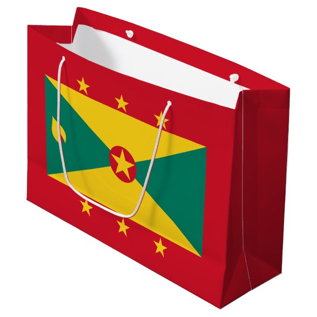 Grenada Flag Large Gift Bag (Front Angled)