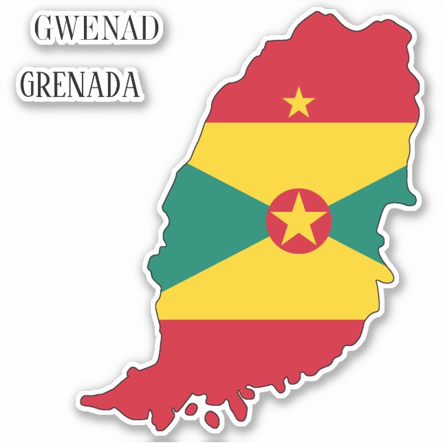 Grenada Flag Map (Front)