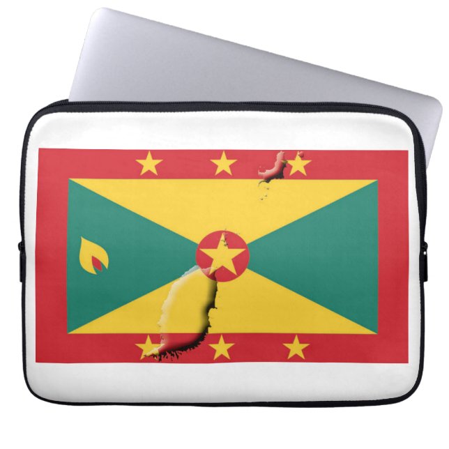 GRENADA Flag Map Patriotic Computer WHITE Laptop Sleeve (Front)