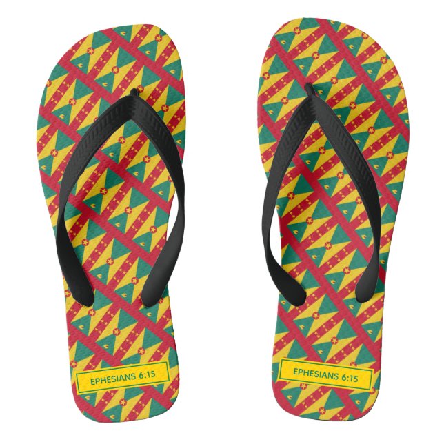 GRENADA FLAG Patriotic Custom Scripture Carnival Thongs (Footbed)
