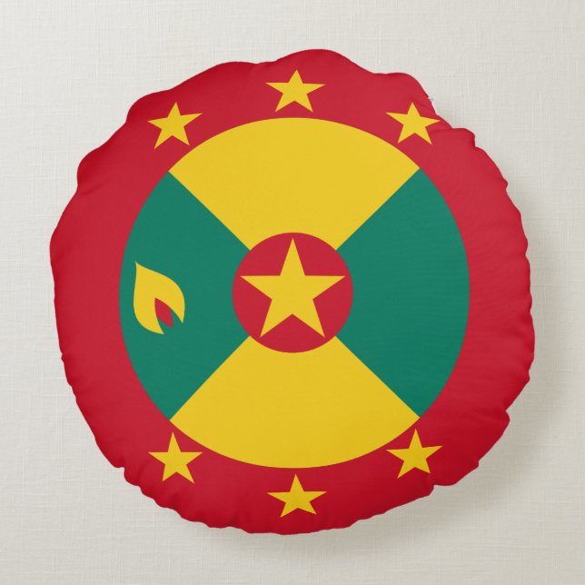 Grenada flag round cushion (Back)