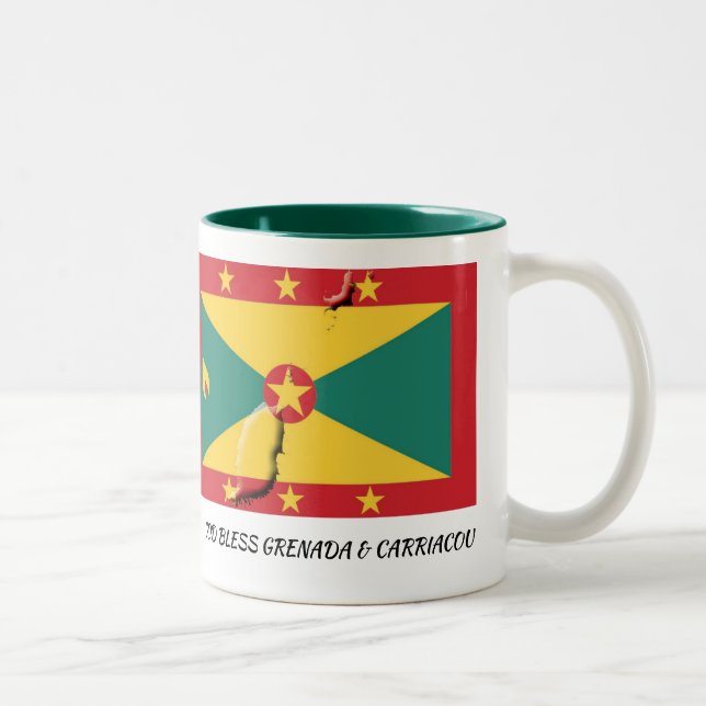 GRENADA FLAG Scripture Customised Patriotic Two-Tone Coffee Mug (Right)