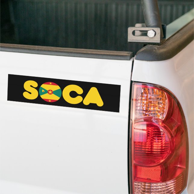 Grenada Flag Soca Music Grenadian Caribbean Bumper Sticker (On Truck)