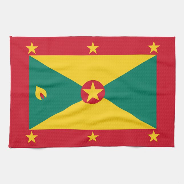Grenada flag tea towel (Horizontal)