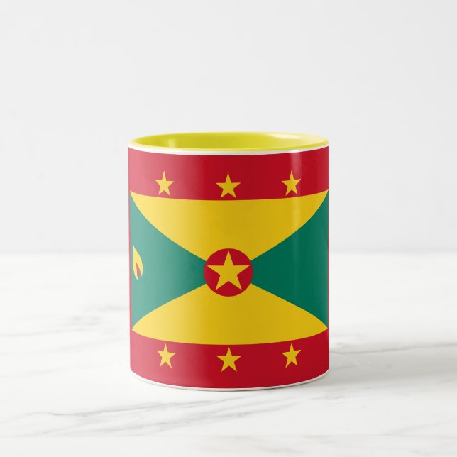 Grenada Flag Two-Tone Coffee Mug (Center)