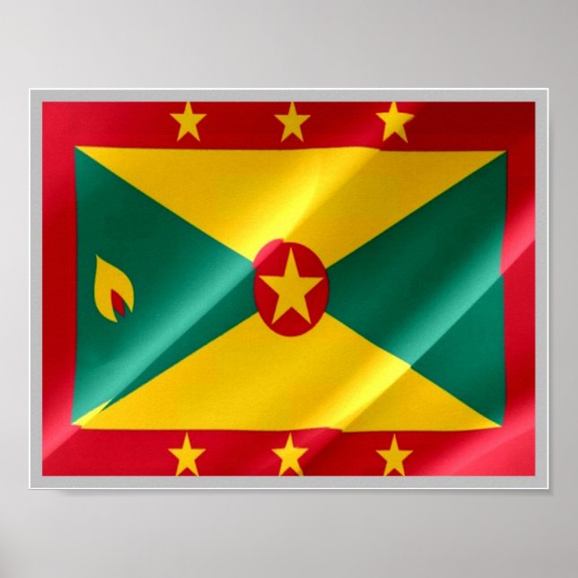 Grenada - Flag Waving - Poster (Front)