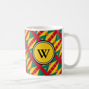 GRENADA Flag with Christian Scripture and MONOGRAM Coffee Mug