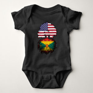 Grenada Grenadian American USA Tree Roots Flag Baby Bodysuit