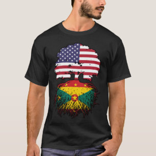Grenada Grenadian American USA Tree Roots Flag T-Shirt