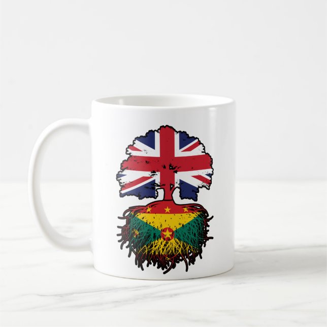 Grenada Grenadian British UK Tree Roots Flag Coffee Mug (Left)
