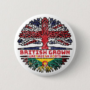 Grenada Grenadian Uk United Kingdom British Tree 6 Cm Round Badge
