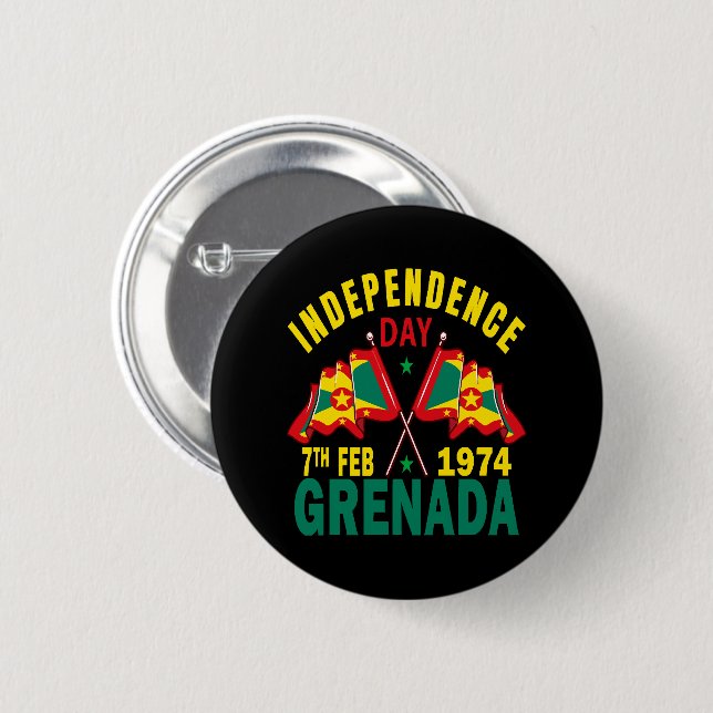 Grenada Independence Day 6 Cm Round Badge (Front & Back)