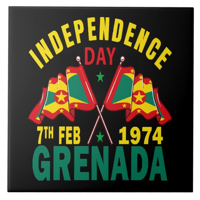 Grenada Independence Day Ceramic Tile (Front)