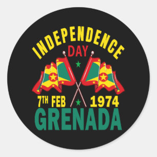 Grenada Independence Day Classic Round Sticker