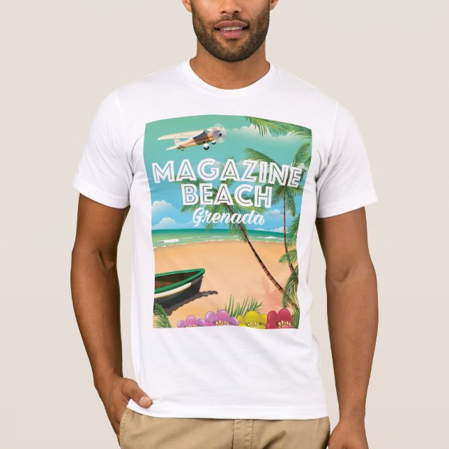 Grenada Magazine Beach Travel Poster T-Shirt (Front)