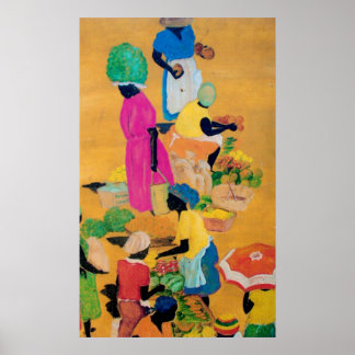 Grenada Market Scene Poster