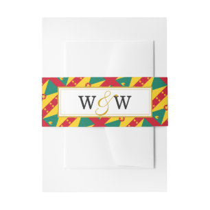 GRENADA Monogram Wedding Celebration Invitation Belly Band