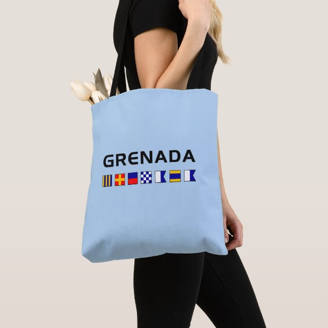 Grenada Nautical Maritime Sailing Flags Tote Bag (Close Up)