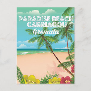 Grenada paradise beach carriacou Travel Poster Postcard