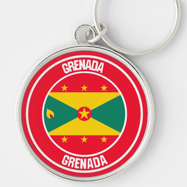 Grenada Round Emblem Key Ring (Front)