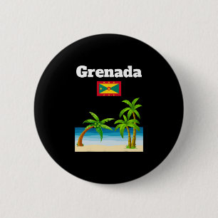 Grenada Travel Souvenir Grenadian Flag Vacation 6 Cm Round Badge