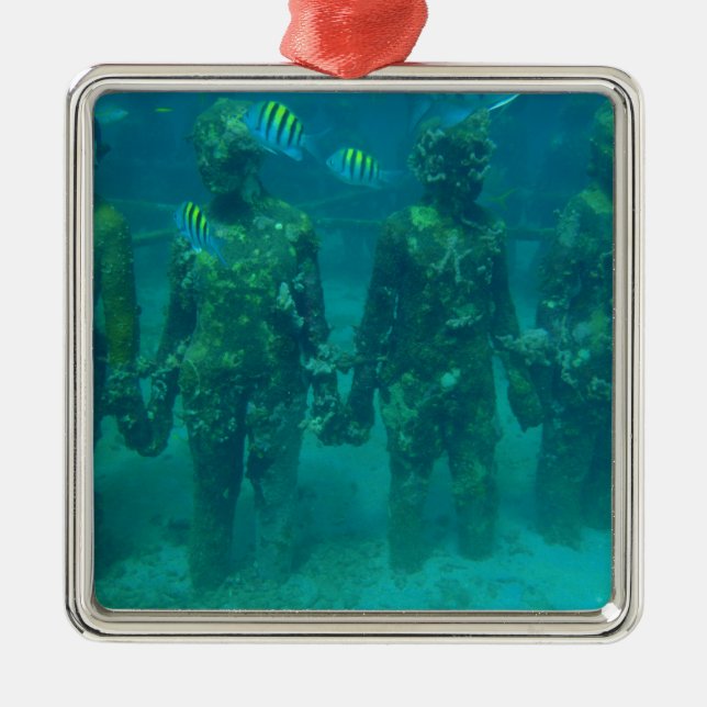 Grenada Underwater Sculpture Park Metal Ornament (Front)
