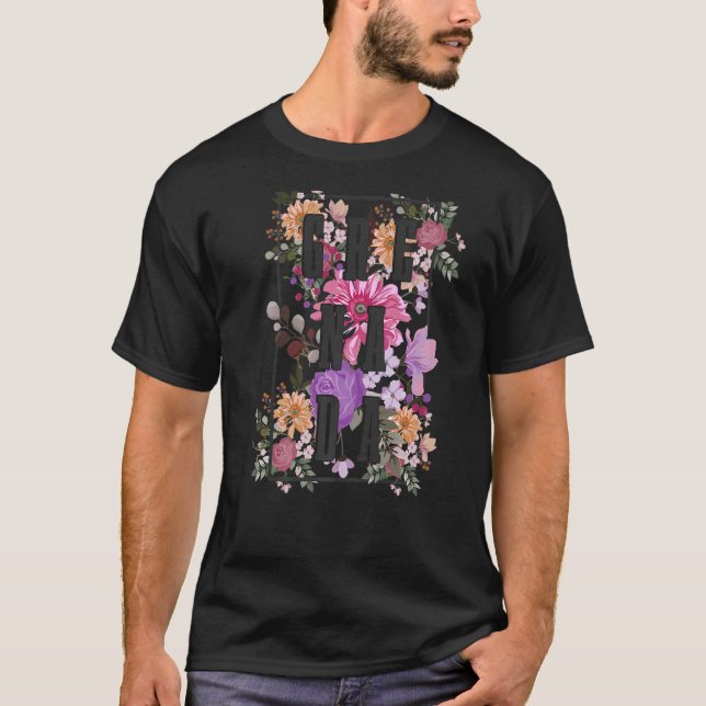 Grenada Vintage Flowers Floral  1 T-Shirt (Front)
