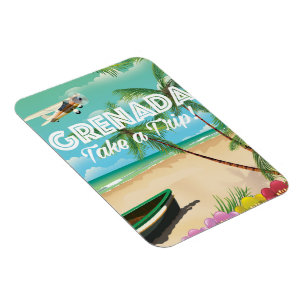Grenada Vintage Vacation Travel Poster Magnet