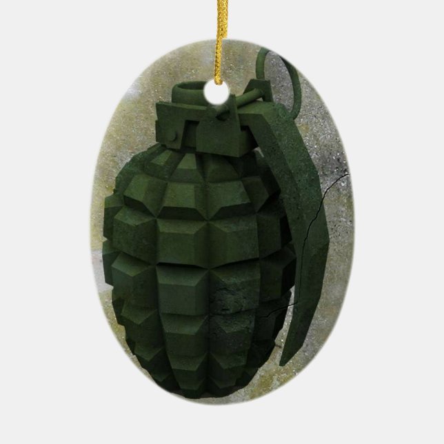 Grenade Ceramic Tree Decoration (Front)