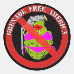 Grenade Free America Classic Round Sticker