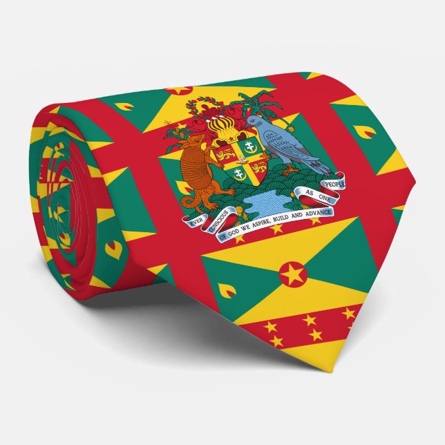 Grenadian Flag & Coat of Arms, Flag of Grenada Tie (Rolled)