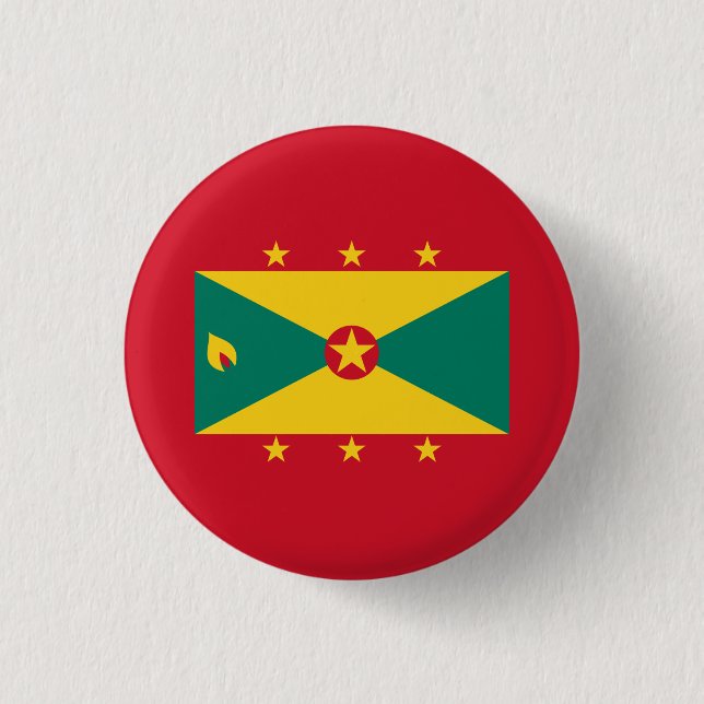 Grenadian Flag, Flag of Grenada 3 Cm Round Badge (Front)