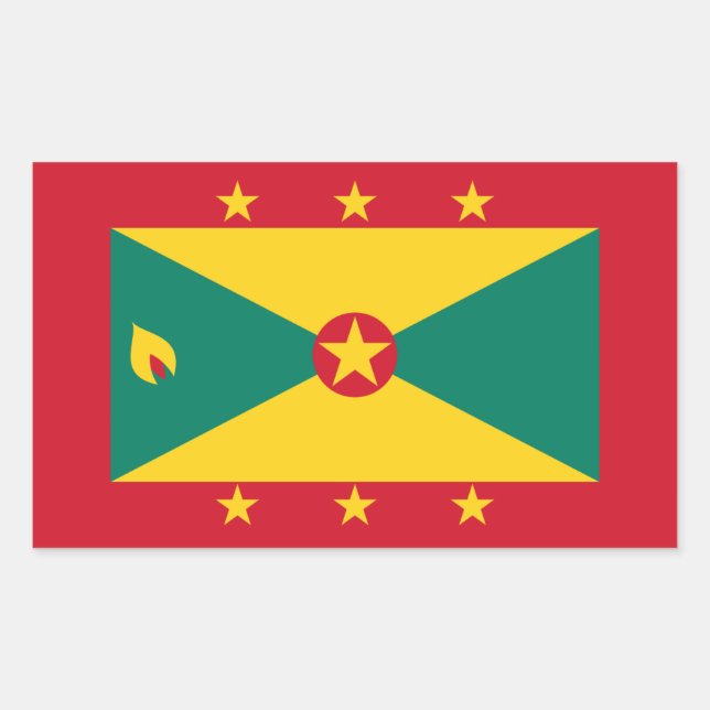 Grenadian Flag, Flag of Grenada Rectangular Sticker (Front)