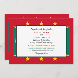 Grenadian Flag, Flag of Grenada Wedding Invitation