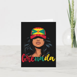 Grenadian Girl Grenada Flag Proud Grenadian Women Card