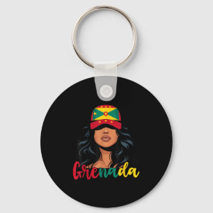 Grenadian Girl Grenada Flag Proud Grenadian Women Key Ring