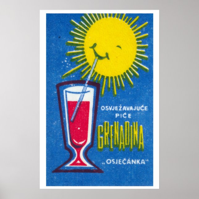 Grenadine Drink Sun - Matchbox Print - Aesthetic (Front)