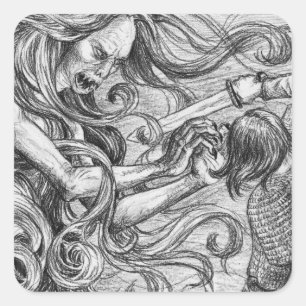 Grendel's Mother in Beowulf Square Sticker