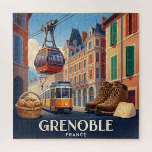 Grenoble France Tourist City Collage Jigsaw Puzzle