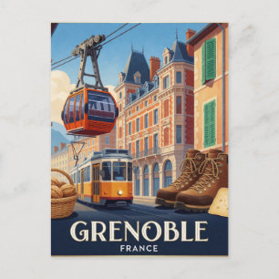 Grenoble France Tourist City Collage Postcard