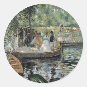 Grenouillere Renoir Impressionist Painting Art Classic Round Sticker