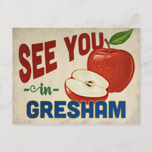 Gresham Oregon Apple - Vintage Travel Postcard