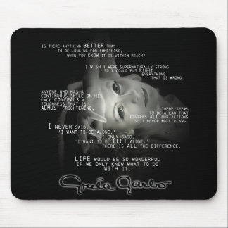 Greta Garbo Quote Mouse pad