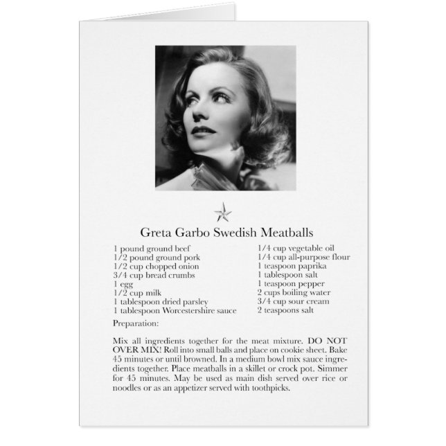 Greta Garbo Swedish Meatball (Front)